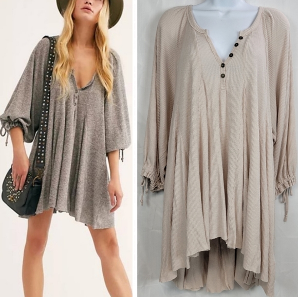 We The Free Dresses & Skirts - We The Free Sun Tunic Button Front Dress Tie Sleeve